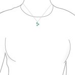 Nautical Opal Sea Turtle Family Pendant Necklace Silver October Birthstone - Image 3