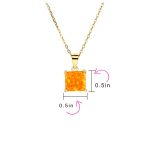 Traditional Dainty Square Opal Gemstone Pendant Necklace Gold Plated Silver - Image 12