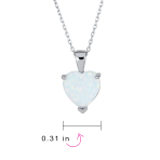 Romantic Necklace Created White Opal Heart Pendant Necklace Rose Gold Plated .925 Sterling Silver - Image 7