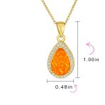 Bridal Necklace with CZ Accent and Opal Teardrop Pendant in Sterling Silver - Image 17