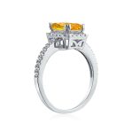 Art Deco Style 3CT Halo CZ Emerald Cut Engagement Ring .925 Sterling Silver - Image 8