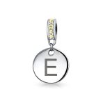 Initial Alphabet Bead Charm Yellow Crystal Accent Dangle for European Bracelet - Image 5