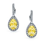 Classic 7CT Aqua Blue Cubic Zirconia CZ Large Teardrop Earrings Hinge Clip Closure - Image 15