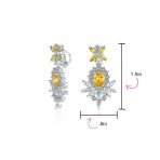 Cocktail Leaf Motif Cubic Zirconia Black White CZ Chandelier Clip-On Earrings - Image 16