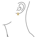 Wide CZ Accent Huggies Mini Hoop Earrings Stainless Steel Hinge Closure - Image 4