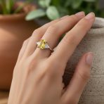 Past Present Future 3CT Pink Princess Cut CZ Engagement Ring Trillion Side Stones Sterling Silver - Image 5