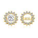 Removable CZ Cubic Zirconia Halo Earring Jackets for Studs .925 Sterling Silver - Image 3