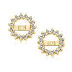 Removable CZ Cubic Zirconia Halo Earring Jackets for Studs .925 Sterling Silver - Image 10