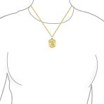 Yellow 14K Gold Saint Michael Pendant Necklace Archangel Medallion for Men - Image 3