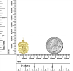Yellow 14K Gold Saint Michael Pendant Necklace Archangel Medallion for Men - Image 4