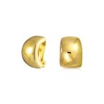 Simple Shrimp Style Half Hoop Clip On Earrings Non Pierced Silver Gold Plated - Image 2