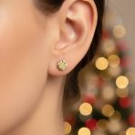 Simple Classic 10K Gold Drop Ball Earrings with Star Burst Design 5MM Studs - Image 2