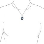 Vintage Antique Style Black Onyx Puppy Dog Cameo Pendant Necklace Silver - Image 3