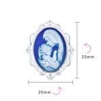Classic Vintage Style Blue White Cameo Silver Ring for Mom - Victorian Lady Design - Image 4