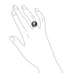 Vintage Black White Cameo Silver Ring Punk Rock Biker Jewelry Sterling - Image 3