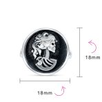 Vintage Black White Cameo Silver Ring Punk Rock Biker Jewelry Sterling - Image 4