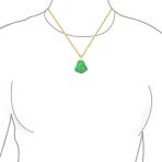Yogi Amulet Jade Laughing Buddha Pendant Necklace GoldPlated - Image 3