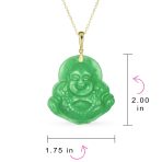 Yogi Amulet Jade Laughing Buddha Pendant Necklace GoldPlated - Image 4