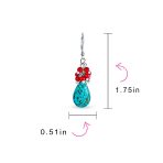 Boho Dangle Gemstone Earrings Coral Turquoise Teardrop - Image 4