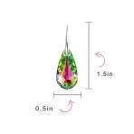 Crystal Blue Green Teardrop Dangle Earrings Prom 925 Sterling Silver - Image 8