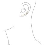 CZ Curved Crawlers Wire Cubic Zirconia Ear Cuff Cartilage Earring Gold Plated - Image 3